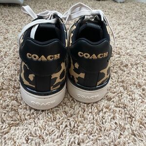 COACH Lowline Low Top Sneaker With Leopard Print. Never worn